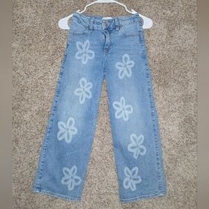 Abercrombie & Fitch girls jeans flower wide leg 9/10 short